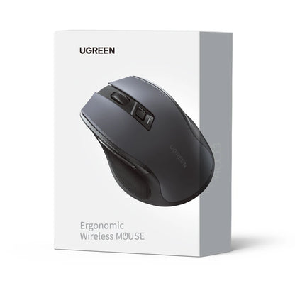 UGREEN Wireless Mouse Bluetooth 5.0 & 2.4G Ergonomic Mouse, 4000 DPI Silent Wireless Mouse with 6 Buttons for Laptop, MacBook, PC & Tablet