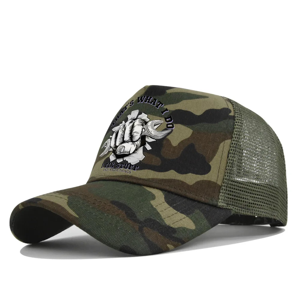 Modebaseballkasket i printet, åndbart net til forår/sommer – Gorras med personligt logo til mænd, kvinder og par – Visirhat, casquette