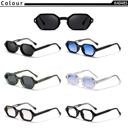 CATERSIDE Polygon Sunglasses Fashion Men Small Frame Gradient Lens Sun Glasses for Summer Beach Party Ideal Choice for Gifts