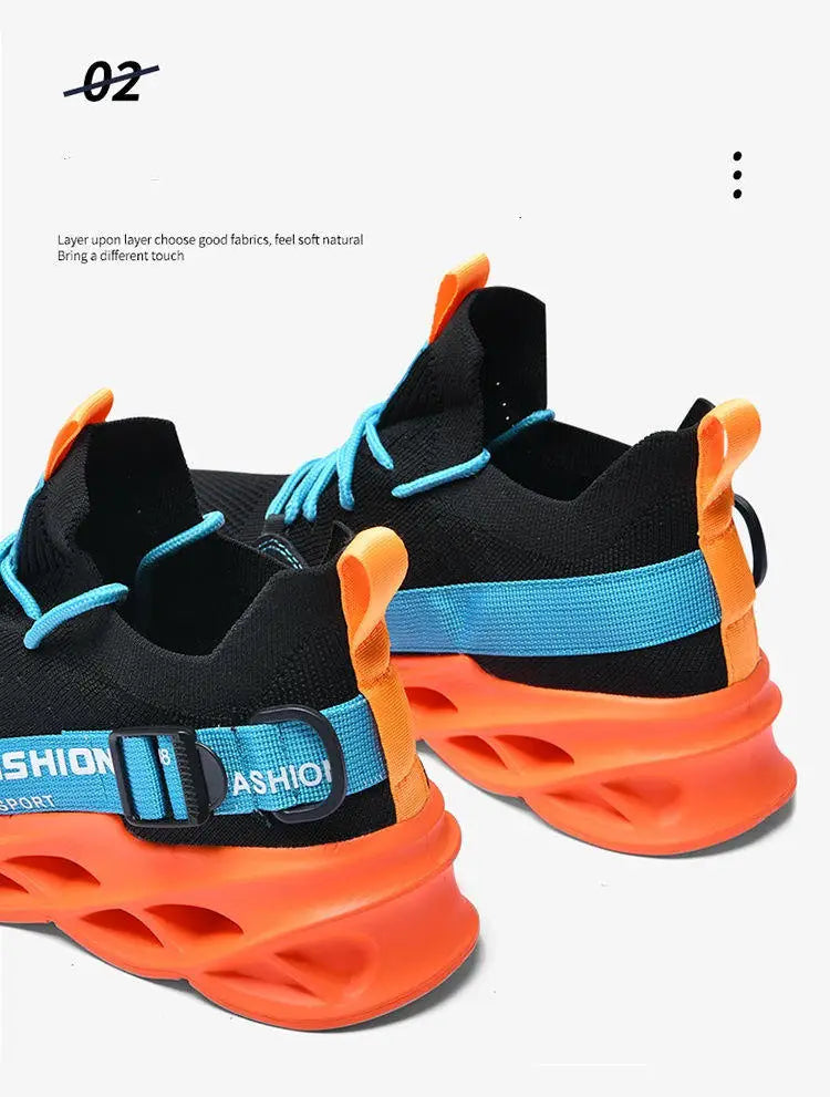 Modische lila Freizeit-Sneaker für Damen und Herren, Blade-Laufschuhe, große Größe 48, leichte, atmungsaktive Sportschuhe für Herren, Mesh-Sneaker