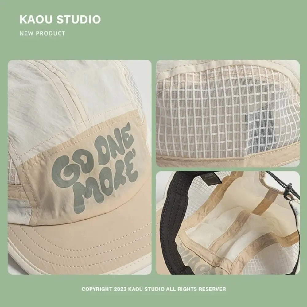 Baseballkappe mit weicher Krempe, schnell trocknend, Retro-Stil, 5-Panel, Sonnenschutz, atmungsaktiv, Freizeitkappe, Hip-Hop-Kappe, Mesh-Laufkappen
