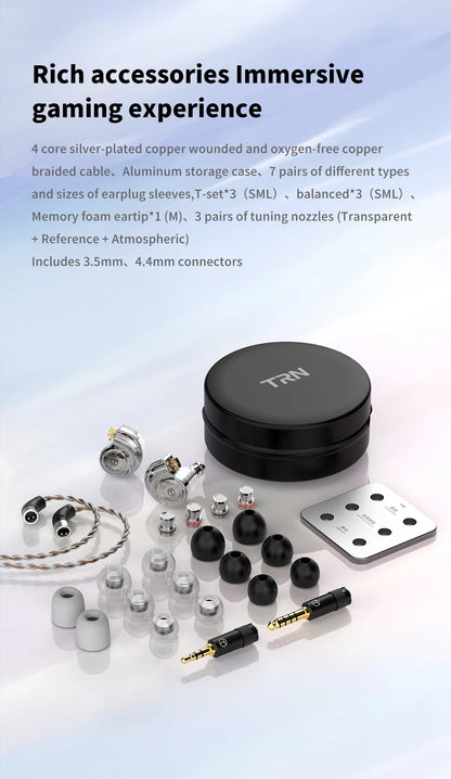 TRN Conch Lucky Bag In-Ear Monitors – DLC Diamond Dynamic HiFi Wired Earphones with Tuning Nozzle Filters for Xiaomi