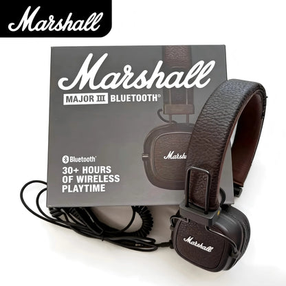 Marshall Major III 3 Wireless Wired Headphones with Mic, Bluetooth Deep Bass Headphones, Foldable Gaming Headset for Sports, Rock Music & Everyday Listening