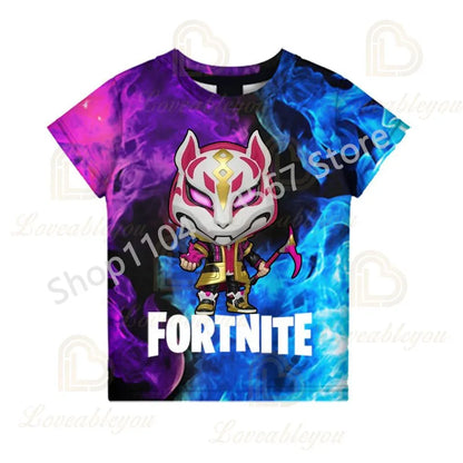 Dječja F-Fortnited majica Battle Game za odrasle, kratkih rukava, ljetna majica za tinejdžere i tinejdžerice