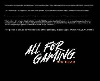 ATK Dragonfly A9 Wireless Gaming Mouse, PAW3950 Sensor, Tri-Mode Bluetooth Mouse, 30,000 DPI, 8KHz Polling Rate, Lightweight Ergonomic Esports Mouse