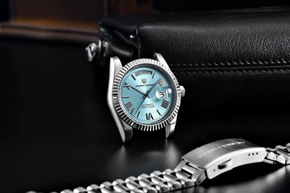 PAGANI DESIGN Luxury Men Watch Sapphire mirror Luminous Stainless Steel Watch Week Date Mechanical Waterproof ST16 Man watch
