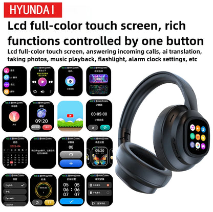 HYUNDAI X1PRO Wireless Bluetooth 6.0 AI Translation Earbuds – 100+ Languages, Touch Control LED Screen Noise Cancelling Headphones