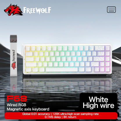 Magnetische Switch-Tastatur ATTACK SHARK X68HE kabelgebunden und FREEWOLF F68 kabelgebunden F68Pro kabellos für Pro-Gaming 8K Hz 0.01mm Rapid Trigger