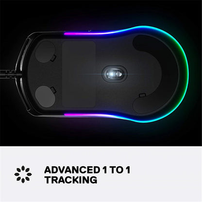SteelSeries Rival 3 Gaming Mouse with TrueMove Core Optical Sensor, 8,500 CPI, 6 Programmable Buttons, Prism RGB Wired Gaming Mouse