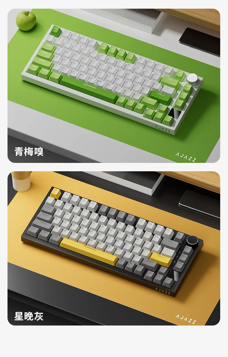 AJAZZ AK820 Pro Wireless Mechanical Gaming Keyboard Tri-Mode RGB Hot-Swappable 82-Key Compact Keyboard for PC, Mac & Laptop