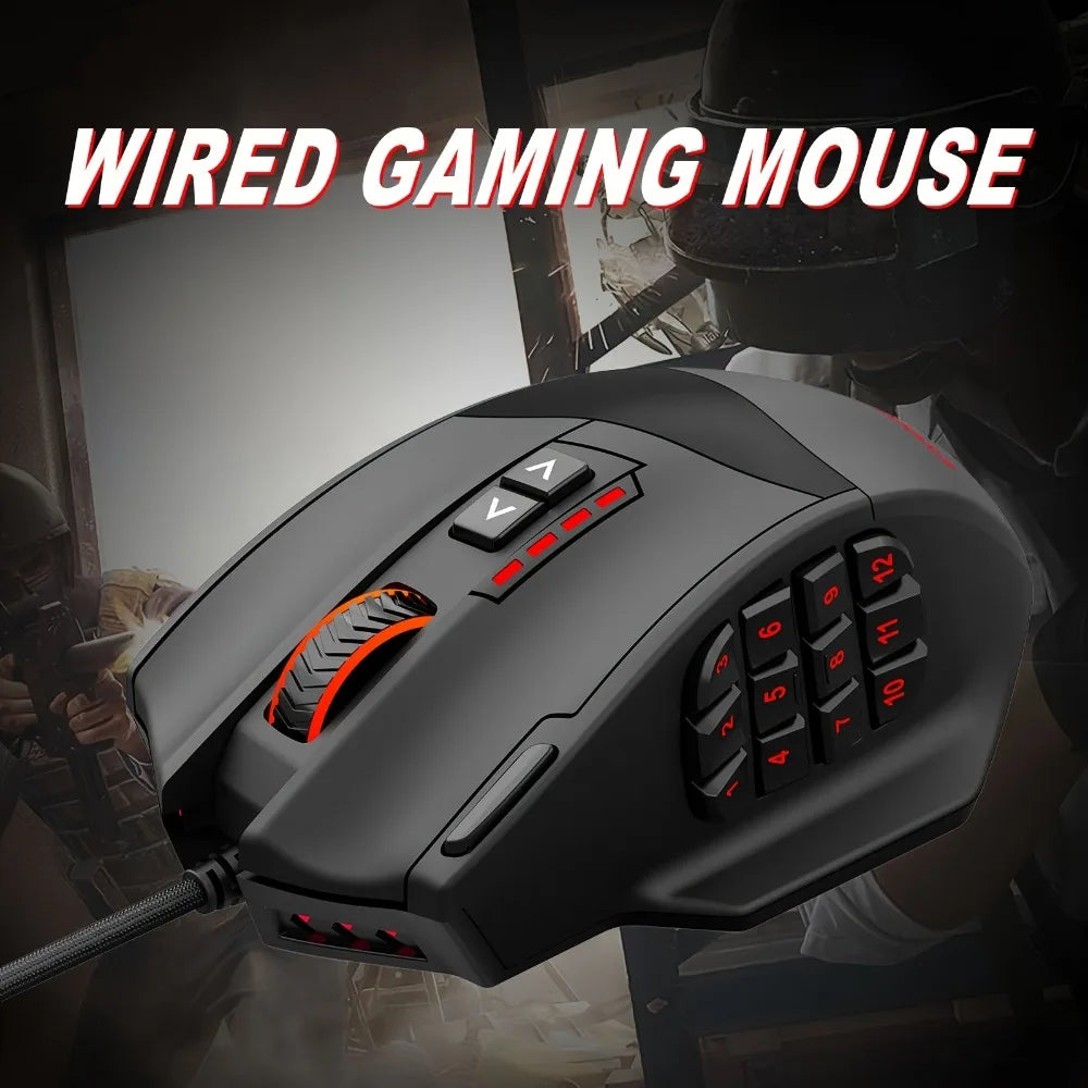 E-YOOSO X-39 Programmable Gaming Mouse RGB Wired Mouse with 17 Buttons, Adjustable DPI, Removable Weights, Ergonomic Gaming Mouse for PC