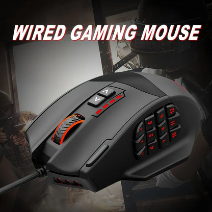 E-YOOSO X-39 Programmable Gaming Mouse RGB Wired Mouse with 17 Buttons, Adjustable DPI, Removable Weights, Ergonomic Gaming Mouse for PC
