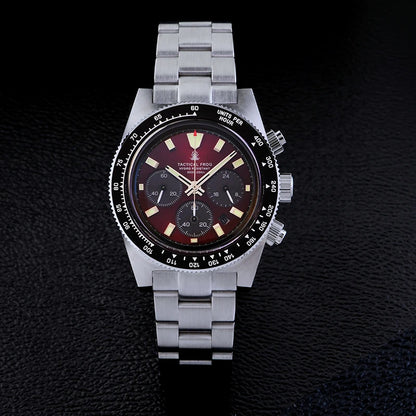 Tactical Frog V2 Solar Chronograph Men Watch Sapphire Crystal Mirror Ceramic Bezel VS75A Eco-Drive Quartz 20Bar Waterproof Watch