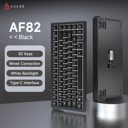 AJAZZ AF82 Low-Profile Electrostatic Keyboard Tri-Mode Wireless 75% Mechanical Gaming Keyboard with Display Screen, Hot-Swappable, 4000mAh Battery