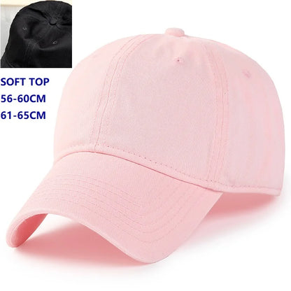 Baseball Caps for Big Head Men Women XXL Oversize High Crown Adjustable Plain Solid Snapback Hats 56-60cm 60-65cm