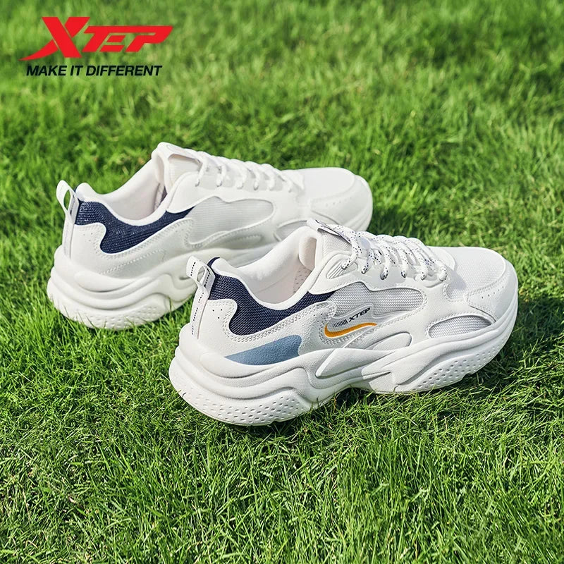 Sapatos casuais Xtep para homem: novidade de verão, em malha respirável, sola grossa, com salto, leves, para jovens, sapatos desportivos de moda 875319320001