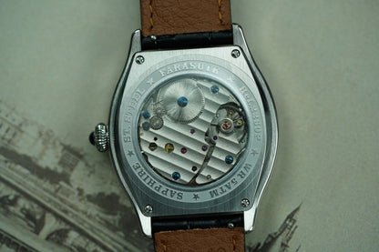 FARASUTE 36mm Retro Hangzhou Customized Manual Mechanical Movement Wristwatches Sapphire 5Bar Waterproof Watch Men reloj hombre