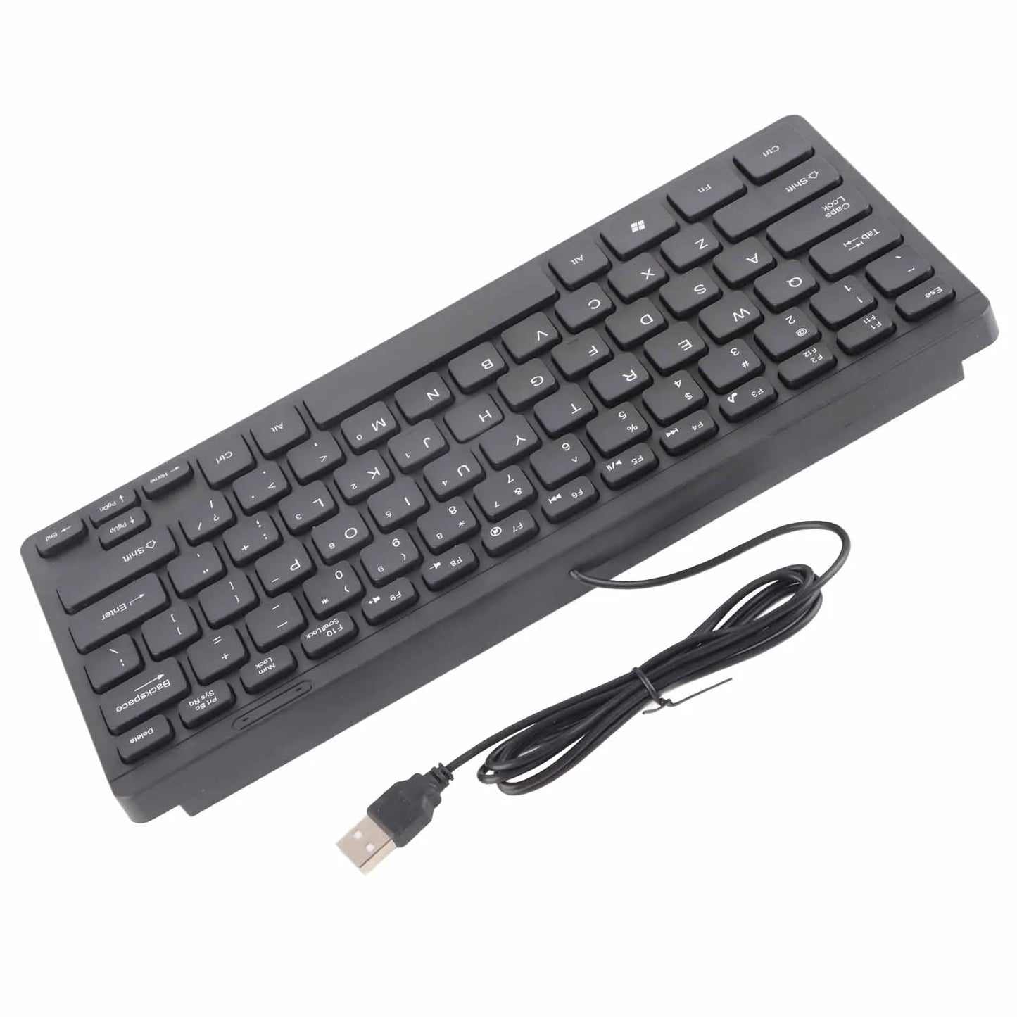 78 Keys USB Wired Keyboard ABS Waterproof Multimedia Computer Keyboard for Home PC Desktop Laptop