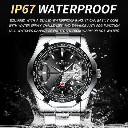 BINBOND Orginal Quartz Wristwatches For Men Luxury Luminous Waterproof Auto Date Men's Watch Stainless Steel Reloj Free Ship