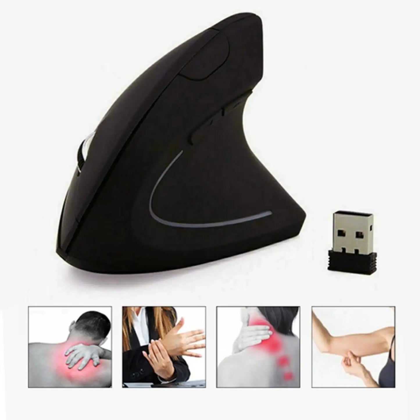 2.4G bezdrôtová vertikálna herná myš, ergonomická, 1600DPI, pre PC, notebook, kanceláriu, mini herná myš