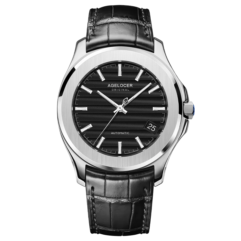 AGELOCER Original Baikal Watch Men's Big Calendar Business Formal Automatic Mechanical Watch Birthday Gift for Men