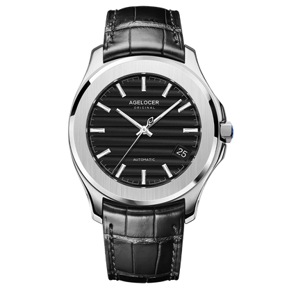 AGELOCER Original Baikal Watch Men's Big Calendar Business Formal Automatic Mechanical Watch Birthday Gift for Men
