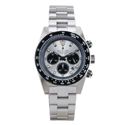 Tactical Frog Men's Business Diving Watch VS75B Quartz Chronograph 316L Steel Sapphire 200M Waterproof C3 Luminous Mens Watch