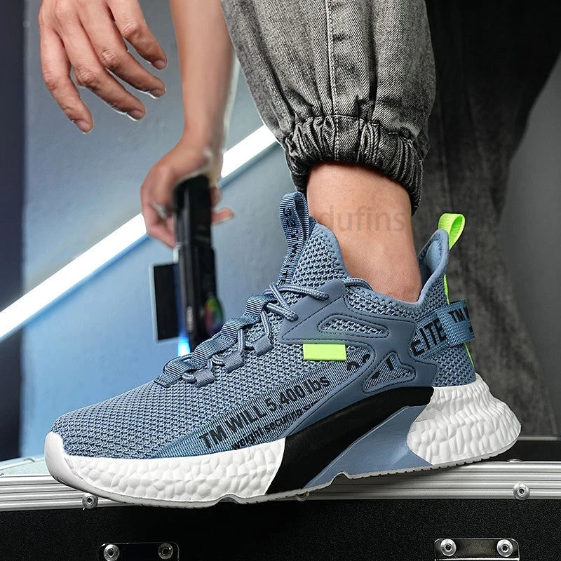 Zapatillas nuevas para hombre, deportivas, ligeras, informales, de moda, para correr, elásticas, de ocio, de malla, de verano, deportivas, de tenis, para hombre, para caminar, talla