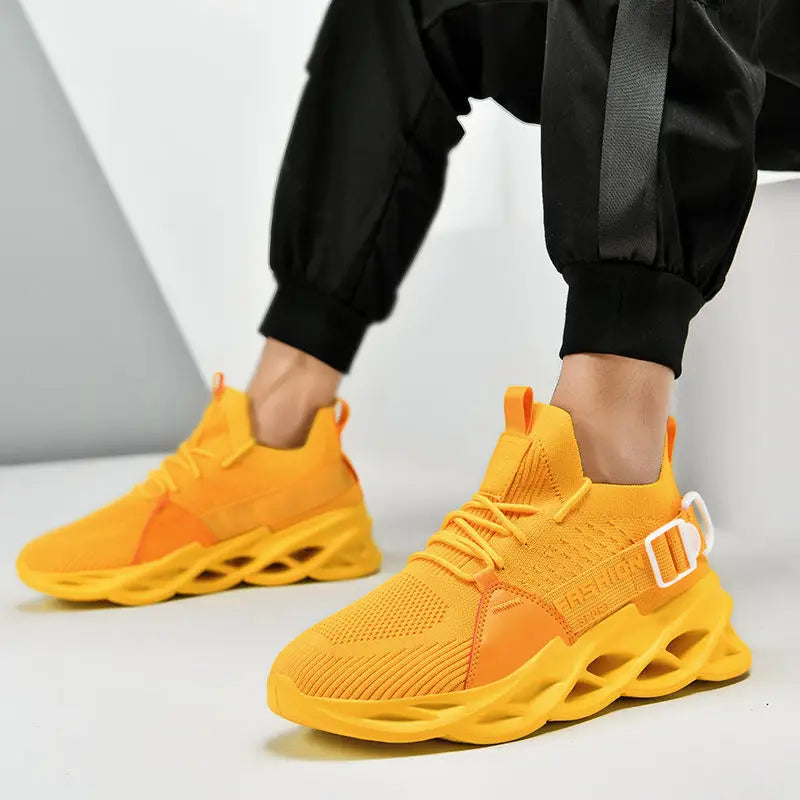 Modische lila Freizeit-Sneaker für Damen und Herren, Blade-Laufschuhe, große Größe 48, leichte, atmungsaktive Sportschuhe für Herren, Mesh-Sneaker