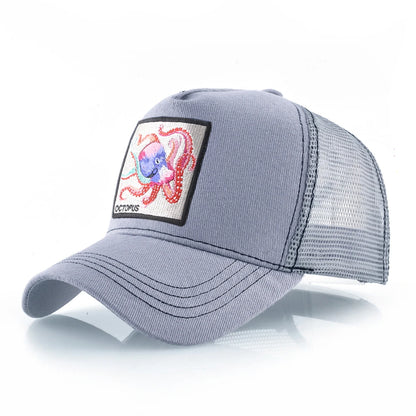 Unisex Baseball Cap With Octopus Patch For Men And Women Four Season Snapback Trucker Hats Outdoor Breathable Casual Sports Cap