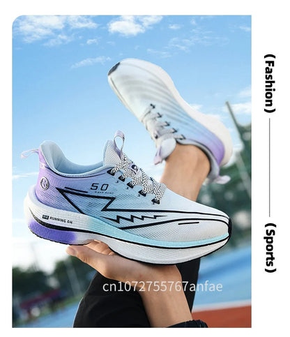 Men's Running Shoes Carbon Board Light Ultra Cushion Breathable Marathon Shock Absorption Support Sneaker Woman Comfy Sport Shoe