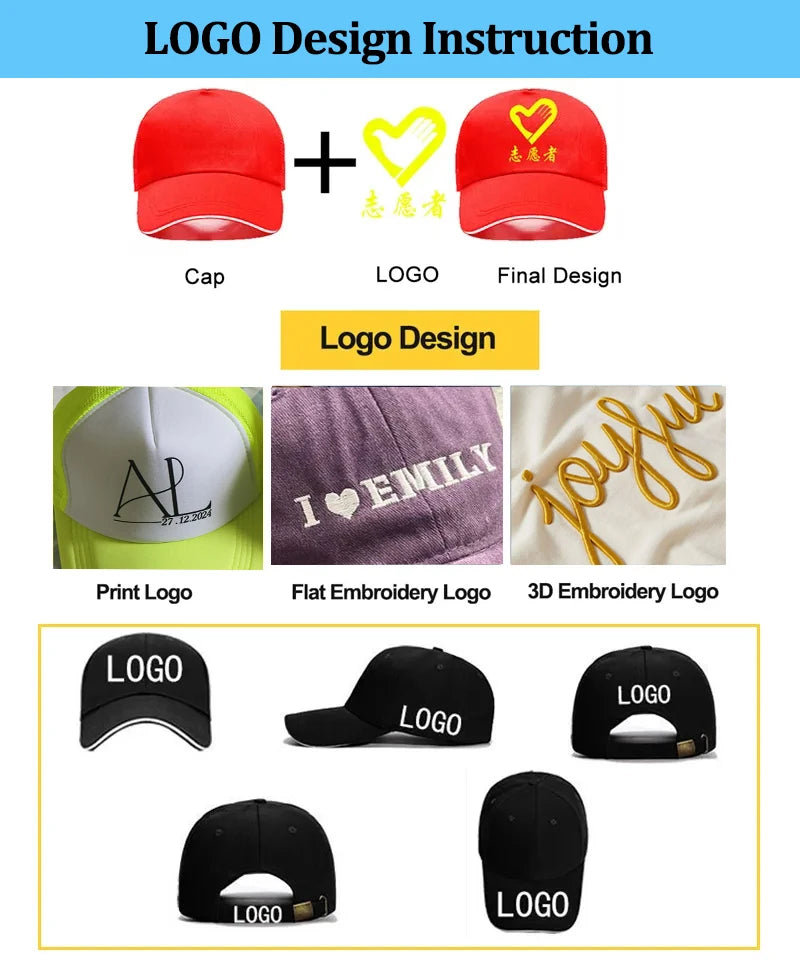 Cappellino da baseball a visiera piatta con logo personalizzato stampato o ricamato, cappellino unisex da esterno, cappellino hip hop "Dad Hat", gorras da uomo, cappellino street snapback