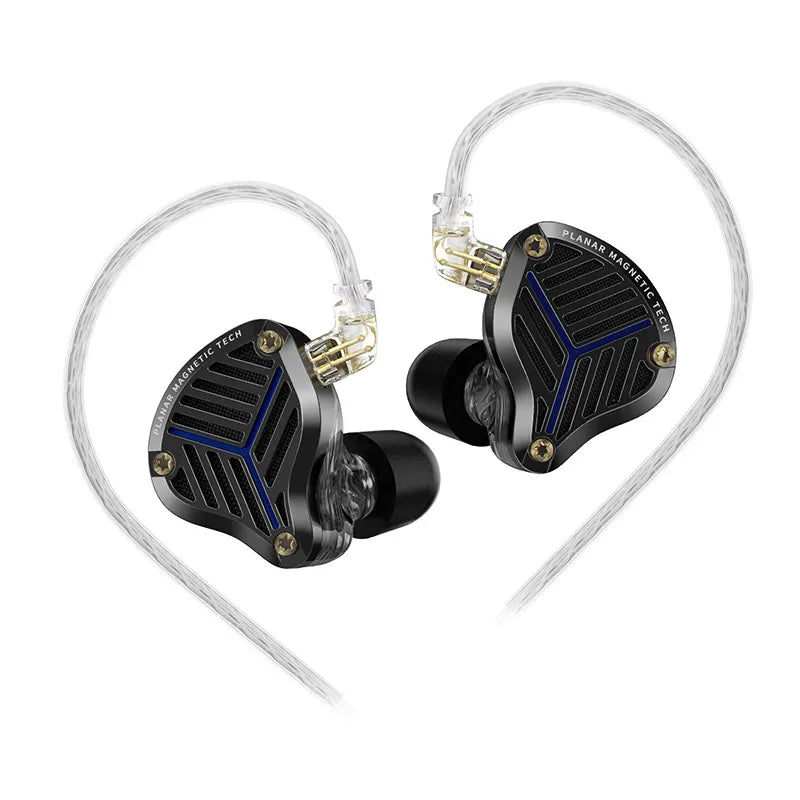 KZ PRX Planar Magnetic IEM Earphones – HiFi Bass In-Ear Monitor Headphones with Silver-Plated Cable