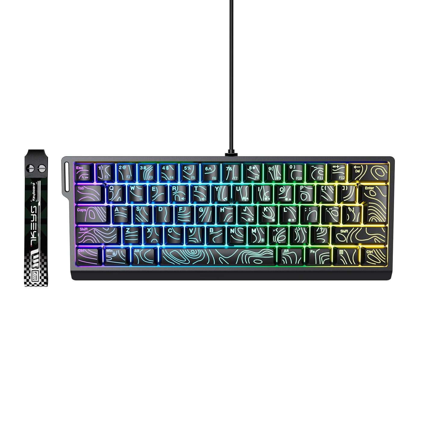 7KEYS 60% Compact Wired Keyboard with RGB Backlighting, Gradient Keycaps, USB Gaming Keyboard for Windows PC, Laptop & Tablet