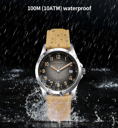 BERNY Automatic Watch Men  ST2130 Luminous Mechanical Wristwatch Sapphire Waterproof 10ATM Top Brand Luxury Watch for Men