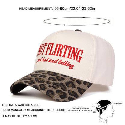Unisex NOT FLIRTING Letter Embroidery Baseball Caps Spring Autumn Outdoor Adjustable Casual Hats Sunscreen Hat Sports Cap