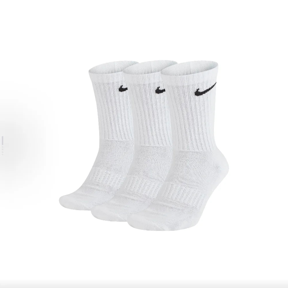 Calzini da basket casual imbottiti a taglio medio Nike, confezione mista unisex, bianchi SX7667-100