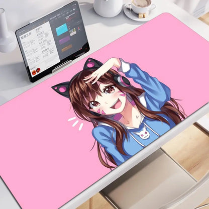 Tapete de Rato XXL Anime Gaming Girl Overwatch 900x400, Tapete de Secretária Suave em Borracha para Portátil, Escritório, Computador e Teclado, Impressão HD