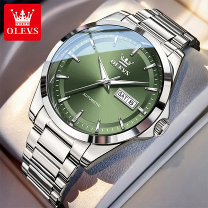 OLEVS Watches Man 7090 Luxury Original Automatic Mechanical Watch Waterproof Large Dial Week Date Watches For Man Gifts New