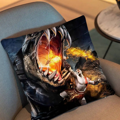 Furious Kratos game God of War  Pillow Case Pillow Case Living Room Sofa Cushion Cover Suitable For Home Bedroom Room Decoration