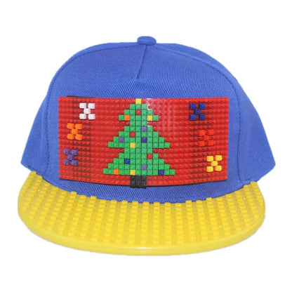 Tegneserie-patchwork-baseballkasketter, DIY-blokke, snapback-kasketter, hiphop-kasketter til mænd og kvinder, aftagelige pixel-kasketter, dad hats, kasketter til børn og voksne