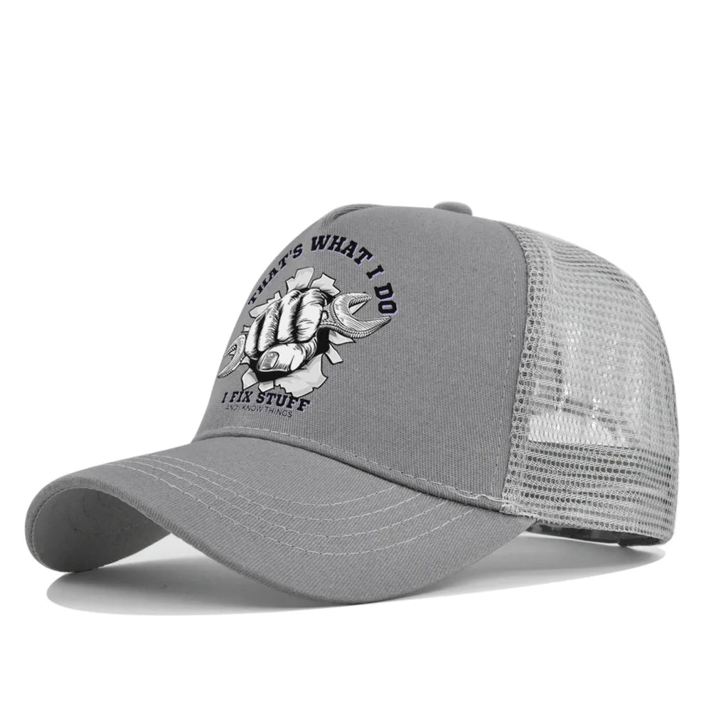 Modebaseballkasket i printet, åndbart net til forår/sommer – Gorras med personligt logo til mænd, kvinder og par – Visirhat, casquette