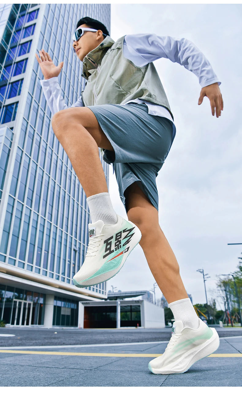 Chaussures de course pour homme, sportives, semelle en carbone, spécialisées, respirantes, légères, pour femme, confortables, athlétiques, antidérapantes, pour marathon