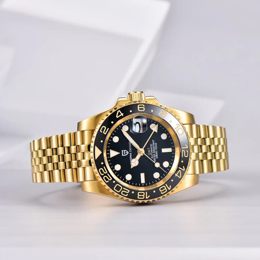 PAGANI DESIGN 40MM GMT Watches for Men Luxury Sapphire AR Mechanical Watch Ceramic Bezel Automatic 100M Waterproof Gift watch