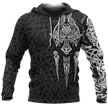 2024 Mens Hoodies Eagle Tattoo Pattern Vikings 3D Printed Fashion Casual Harajuku Hip Hop Autumn And Winter Oversized Sudaderas, Produit gaming premium Fraquane, équipement gamer
