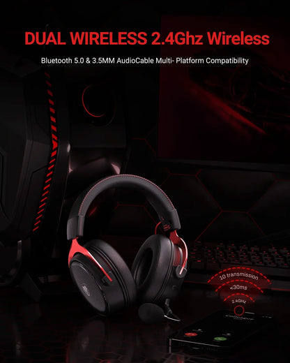NUBWO G07 Wireless Gaming Headset for PC, PS4, PS Gaming Headphones with Fixed Mic 2.4GHz Ultra-Low Latency Noise Cancelling MIC