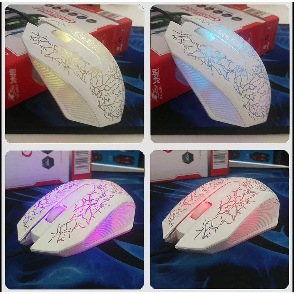 USB Wired Gaming Mouse RGB LED 2400 DPI Professional Gaming Mouse, Ergonomic USB Wired Gaming Mouse for PC, Laptop, Dota 2 & LOL