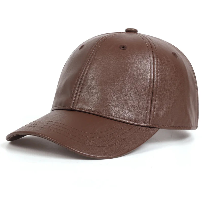 Unisex-Baseballmützen aus PU-Leder für Männer und Frauen – Hip-Hop-Snapback-Caps für Männer und Frauen – Baseballmützen – verstellbare Sonnenhüte – Trucker-Caps