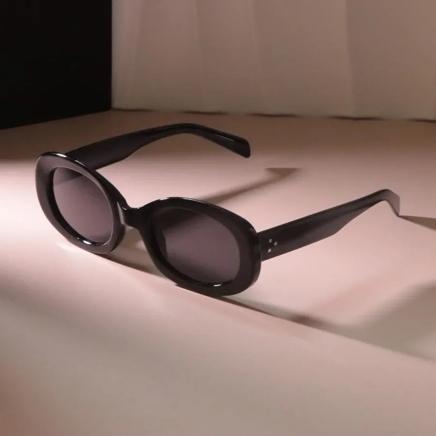 Round Luxury Oval Sunglasses Women Men Brand Designer Cute Black Sun Glasses Female Male Colors Mirror Oculos De Sol
