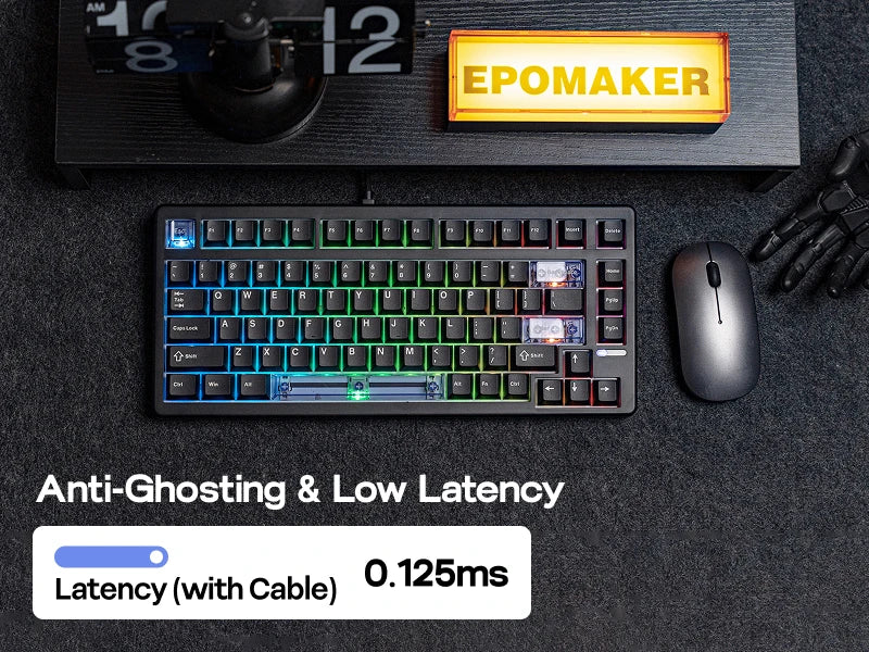 EPOMAKER HE80 75% US QWERTY Layout Hot-Swap Creamy Gasket Wired Hall Effect Magnetic Mechanical Keyboard DKS SOCD for PC/Mac